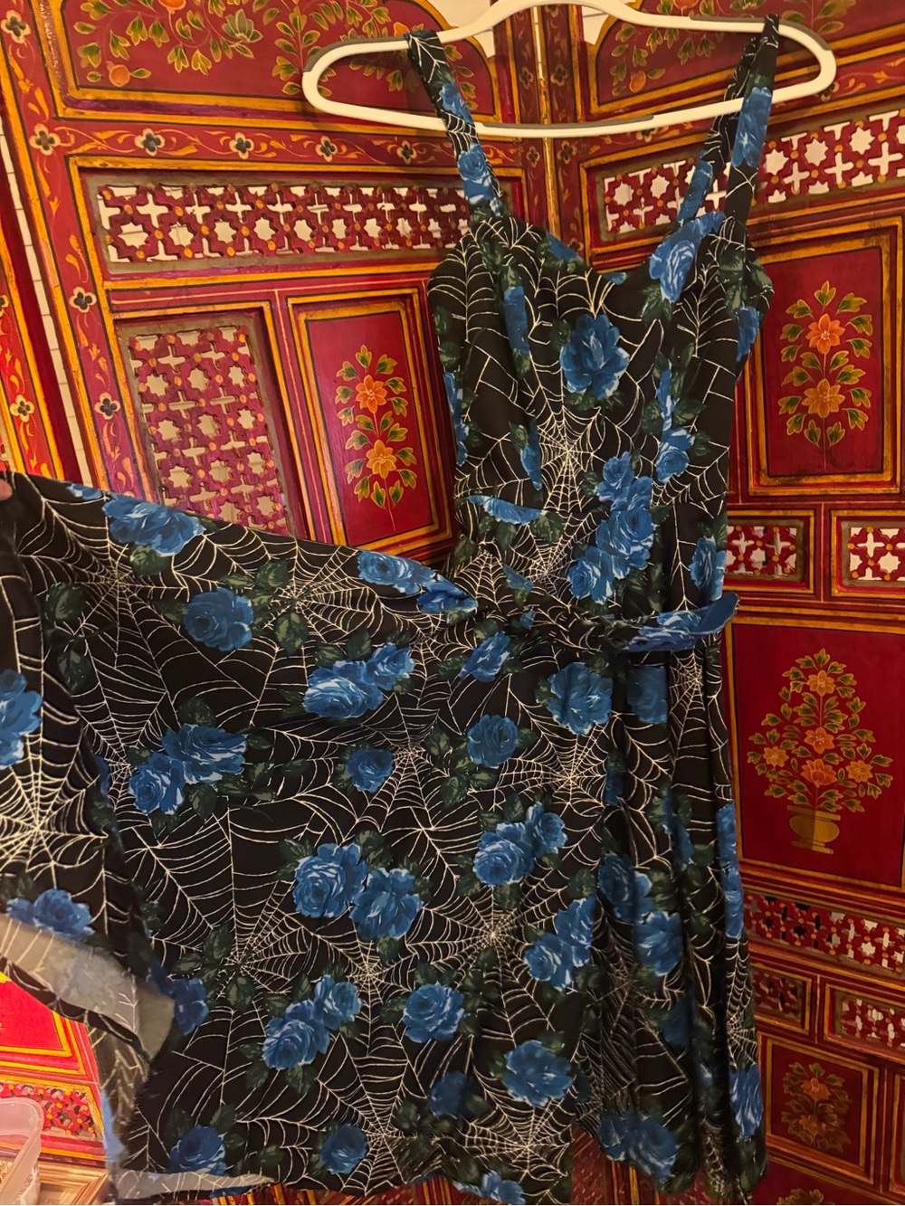 Vixen by Micheline Pitt Blue Rose & Spiderweb CIRCLE DRESS!